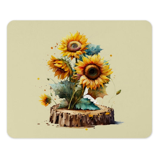 Sunflower Mouse Pad, Floral Mousepad, Sunflower Decor, Watercolor Flowers, Butterfly Mousepad, Office Decor, Nature Mouse Pad, Cute Mouse - Tawshia