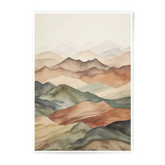 Watercolor Mountain Range Photographic Print, Abstract Landscape Art, Neutral Tones, Home Decor, Wall Art Print, Calming Art Print - Tawshia