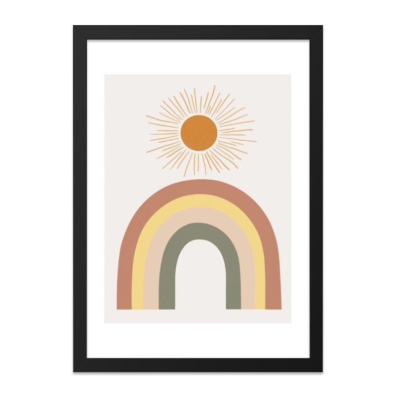 Boho Rainbow Wall Art, Sun Print, Minimalist Rainbow Decor, Nursery Art, Modern Wall Decor, Kids Room Decor, Playroom Art - Tawshia