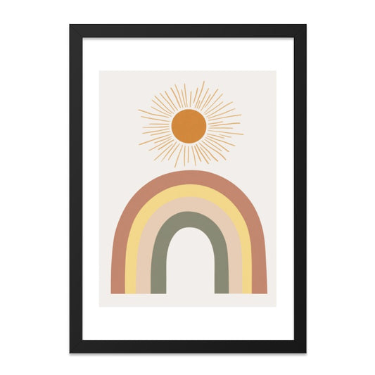 Boho Rainbow Wall Art, Sun Print, Minimalist Rainbow Decor, Nursery Art, Modern Wall Decor, Kids Room Decor, Playroom Art - Tawshia