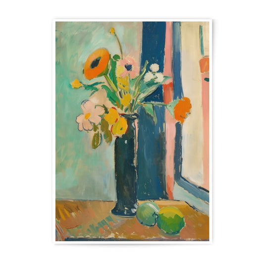 Floral Still Life Photographic Print, Abstract Art, Flowers in Vase, Window Art, Home Decor, Wall Art, Colorful Art - Tawshia