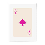 Ace of Spades Art Photographic Print, Minimalist Card Art, Pink Playing Card Poster, Modern Wall Decor, Card Game Gift, Ace Card Artwork - Tawshia