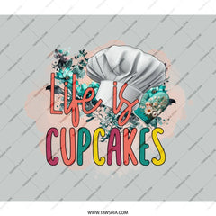 Life is Cupcakes Backpack, Chef Hat Art, Culinary School Bag, Cupcake Lover Gift, Floral Kitchen Backpack, Baking Gift Backpack - Tawshia