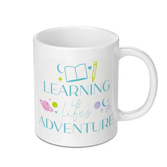 Learning Adventure Mug, Educational Gift, Teacher Appreciation, Book Lover Gift, Inspirational Coffee Cup, Student Gift Idea - Tawshia
