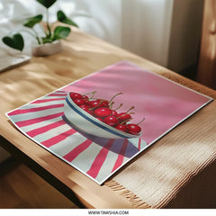 Cherry Bowl Photographic Prints, Kitchen Art, Fruit Still Life, Pink Wall Art, Food Photography, Minimalist Decor, Sweet Cherries - Tawshia