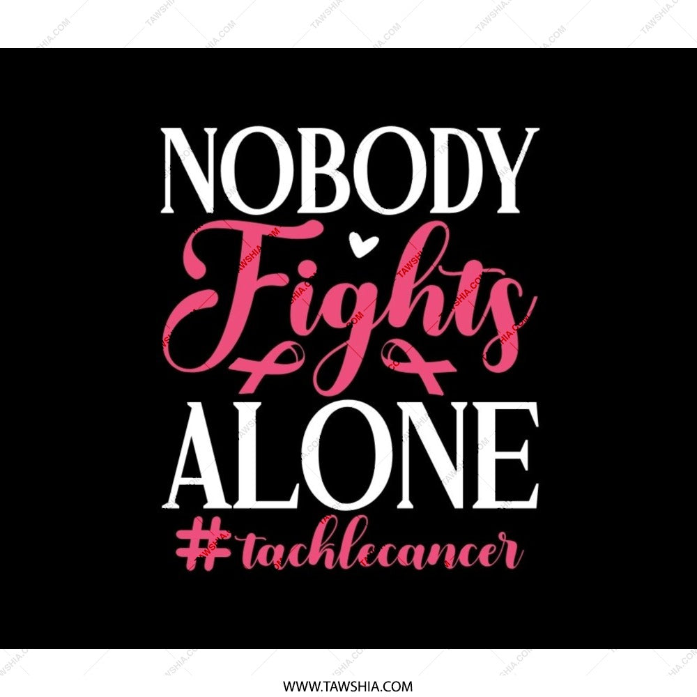 Breast Cancer Awareness Backpack, Nobody Fights Alone, Ribbon Support Backpack, Survivor Gift, Motivational Backpack, Hope Design - Tawshia