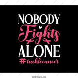 Breast Cancer Awareness Backpack, Nobody Fights Alone, Ribbon Support Backpack, Survivor Gift, Motivational Backpack, Hope Design - Tawshia