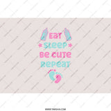 Eat Sleep Be Cute Repeat Tumbler, Baby Tumbler, New Born Baby Gift Idea, Cute Baby Tumbler, Baby Shower Gift Idea - Tawshia