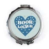 Book Lover Mirror, Heart and Stars Design, Cute Mirror, Compact Mirror, Bookworm Gift, Literary Gift, Reader Gift, Gift for Bookish People - Tawshia