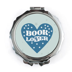 Book Lover Mirror, Heart and Stars Design, Cute Mirror, Compact Mirror, Bookworm Gift, Literary Gift, Reader Gift, Gift for Bookish People - Tawshia