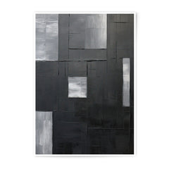 Abstract Squares Photographic Print, Gray Black Wall Art, Modern Home Decor, Minimalist Art Print - Tawshia