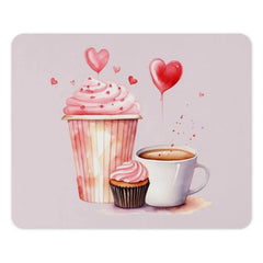 Valentines Mouse Pad, Cupcake Mousepad, Coffee Mouse Pad, Hearts, Cute Desk Accessories, Office Decor, Gaming Mousepad, Sweet Gift - Tawshia