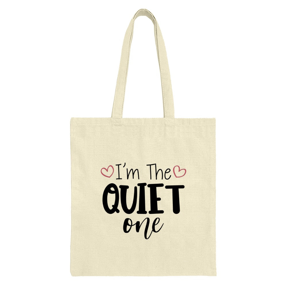 Quiet One Tote Bag, Introvert Bag, Funny Tote, Slogan Bag, Book Lover Bag, Cute Gift Idea, Trendy Tote, Bookworm Tote, Everyday Bag - Tawshia