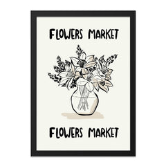Flowers Market Wall Art, Floral Print, Botanical Illustration, Modern Home Decor, Lily Bouquet in Vase, Trendy Artwork, Gift Idea - Tawshia
