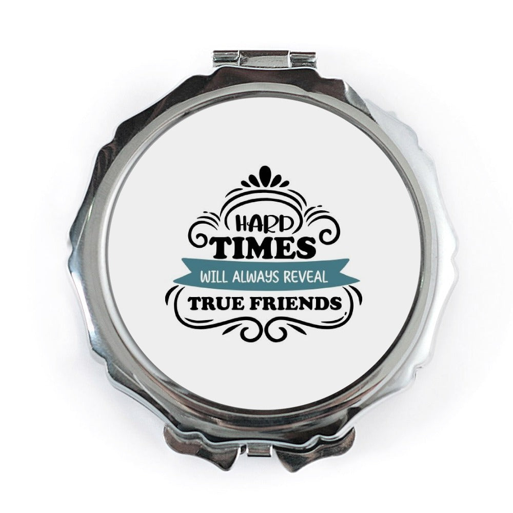 True Friends Pocket Mirror, Friendship Quote Gift, Inspirational Compact Mirror, Best Friend Present, Pocket Mirror - Tawshia