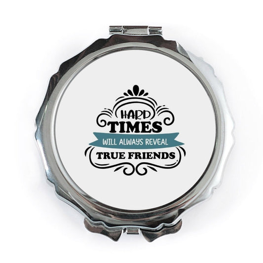 True Friends Pocket Mirror, Friendship Quote Gift, Inspirational Compact Mirror, Best Friend Present, Pocket Mirror - Tawshia