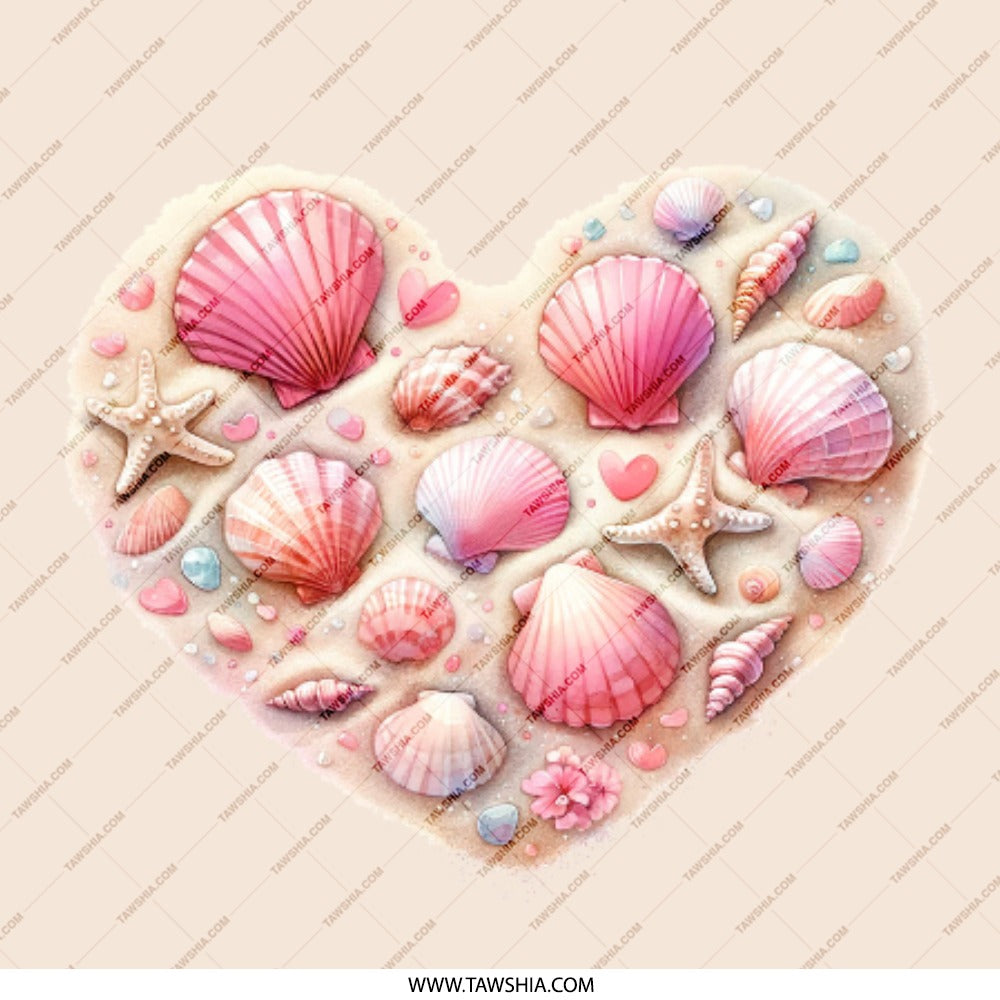 Seashell Heart Pinback, Beach Lover Pin, Coastal Fashion Accessory, Pink Shells Badge, Ocean Vibes Pin, Sea Life Jewelry, Summer Style Pin - Tawshia