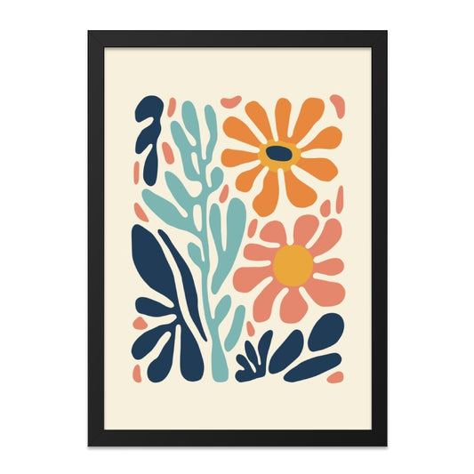 Abstract Floral Wall Art, Modern Flower Print, Matisse Inspired Decor, Colorful Botanical Art, Home Decor, Living Room Art, Boho Art - Tawshia