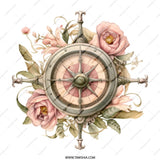 Compass Rose Mug, Floral Nautical Mug, Travel Lover Gift, Vintage Style Mug, Adventure Mug, Rose Compass Coffee Cup, Wanderlust Mug - Tawshia
