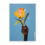 Yellow Flower Photographic Print, Hand Holding Flower Art, Modern Art Print, Floral Wall Decor, Home Decor, Trendy Print - Tawshia