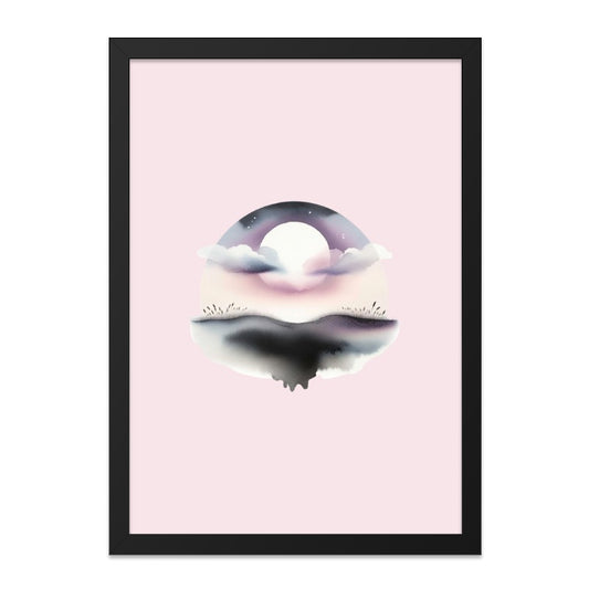 Abstract Moon Wall Art, Watercolor Sky Print, Cloud Landscape Poster, Dreamy Home Decor, Minimalist Art, Celestial Art, Modern Wall Art - Tawshia