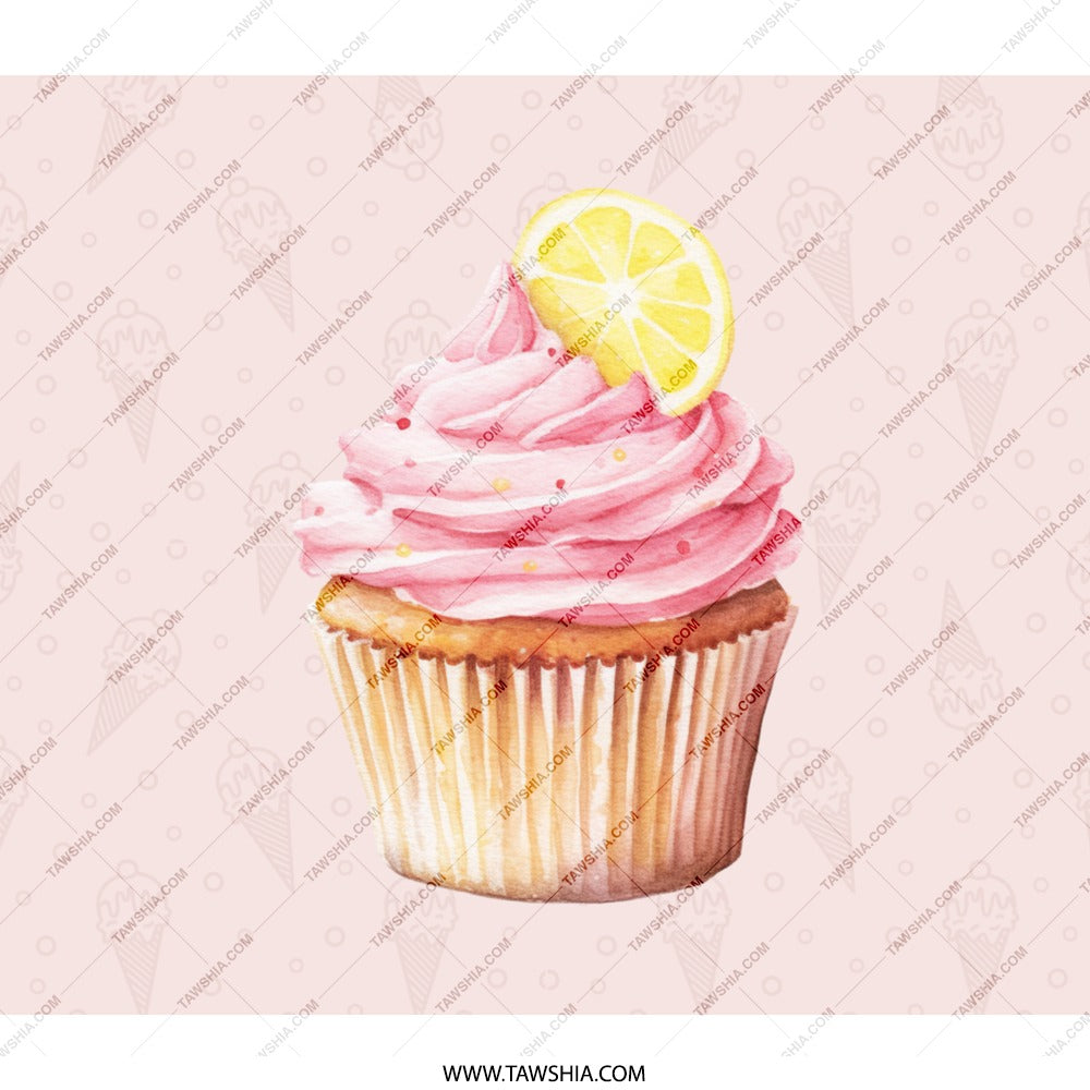 Pink Cupcake Backpack, Lemon Topping, Watercolor Backpack, Foodie Backpack, Sweet Treat Backpack, Cute Backpack for Kids, Womens Backpack - Tawshia