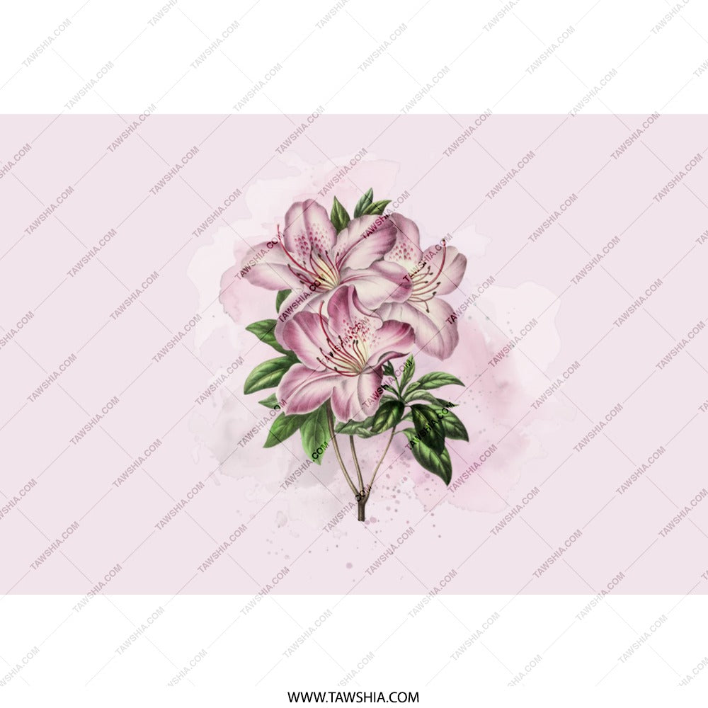 Azalea Tumbler, Floral Tumbler, Pink Flower Cup, Gift for Her, Tumbler with Straw, Flower Lover Gift, Stainless Steel Tumbler - Tawshia