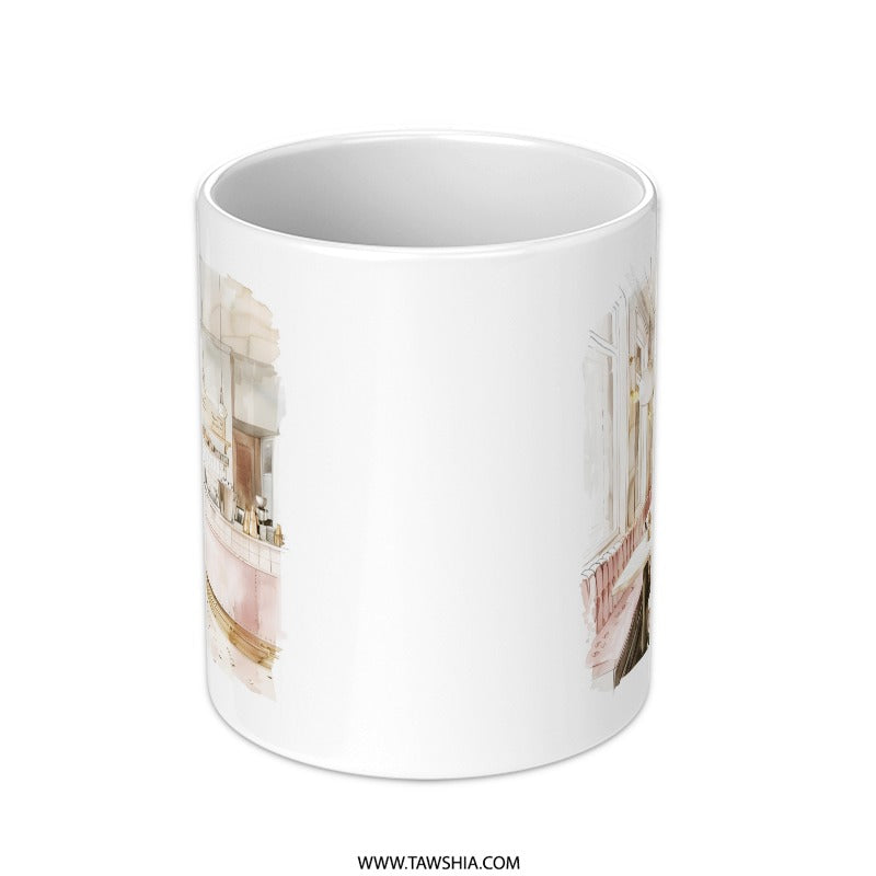 Cafe Mug, Watercolor Art Mug, Coffee Shop Lover Gift, Unique Mug, Coffee Mug, Tea Cup, Artistic Mug, Gift for Cafe Owner, Drinkware - Tawshia