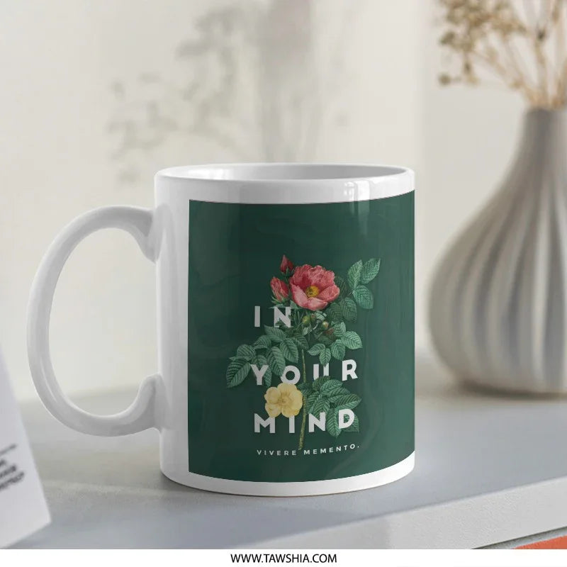 Inspirational Flower Mug with Motivational Quote product