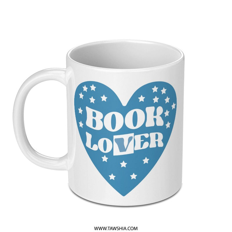 Book Lover Mug, Heart Design, Reading Gift, Librarian Gift, Bookish Mug, Reader Mug, Cute Mug, Book Worm Gift, Coffee Mug, Tea Mug - Tawshia
