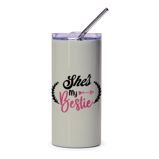 She's My Bestie Tumbler, Best Friend Gift, Friendship Tumbler, BFF Tumbler, Gift for Her, Novelty Drinkware, Tumbler with Straw - Tawshia