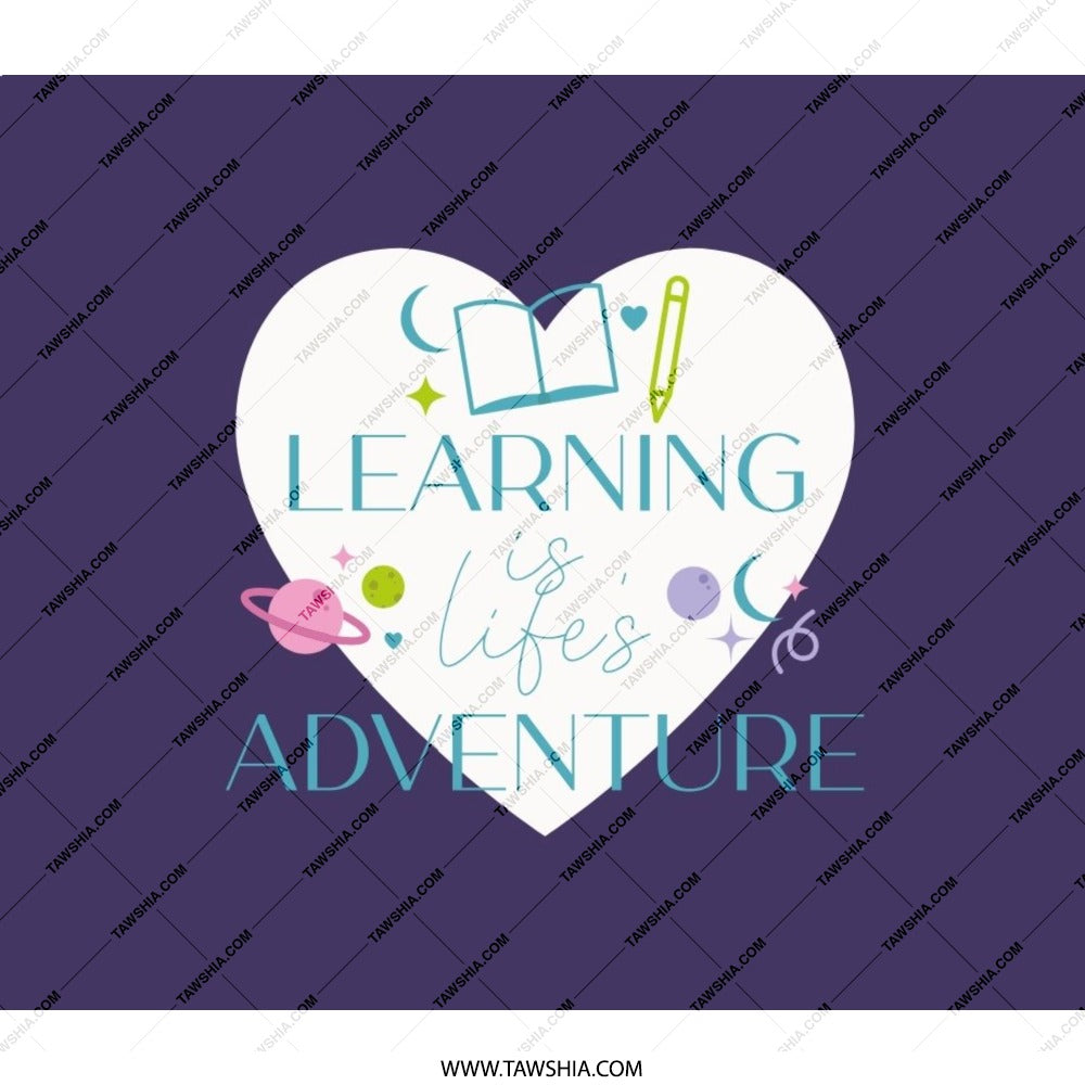 Learning is Adventure Backpack, Education Back Pack, Student Back Pack, School Back Pack, Book Back Pack, Back to School BackPack - Tawshia