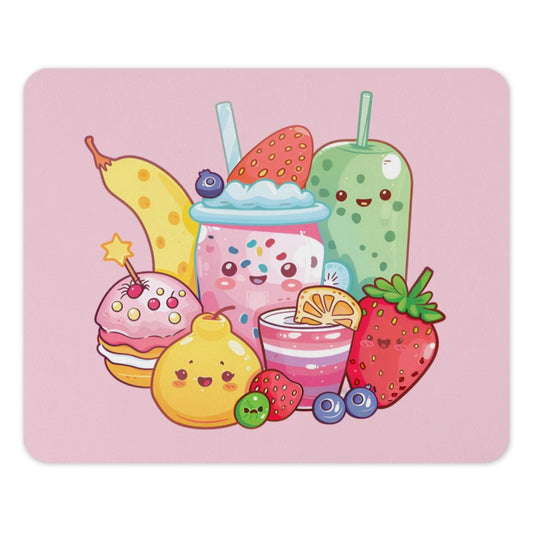 Kawaii Fruit Mouse Pad, Cute Food, Bubble Tea, Cartoon, Sweet Treat, Desk Decor, Computer Accessory, Gift Idea - Tawshia