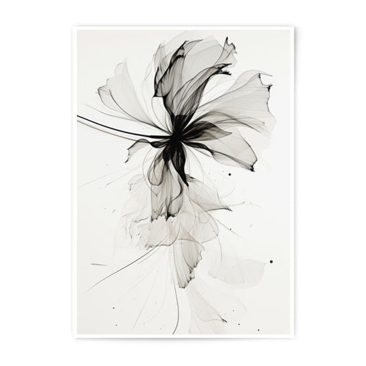 Floral Photographic Print, Abstract Flower Art, Minimalist Decor, Botanical Wall Art, Black and White Floral Print, Home Decor Artwork - Tawshia