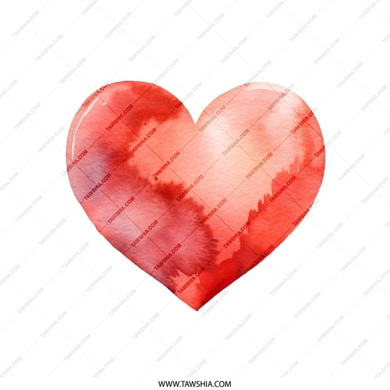 Watercolor Heart Pillow, Red Heart Home Decor, Love Pillow, Valentine's Day Gift, Anniversary Pillow, Romantic Pillow, Heart Throw Pillow - Tawshia