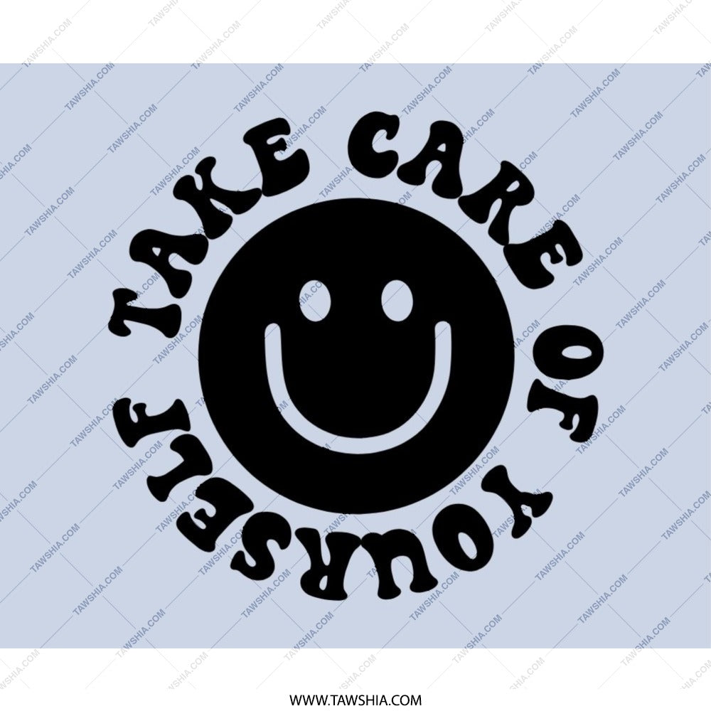 Take Care of Yourself Mouse Pad, Smiley Face, Cute Desk Decor, Positive Vibes, Motivational Gift, Fun Office Accessory - Tawshia