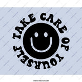 Take Care of Yourself Mouse Pad, Smiley Face, Cute Desk Decor, Positive Vibes, Motivational Gift, Fun Office Accessory - Tawshia