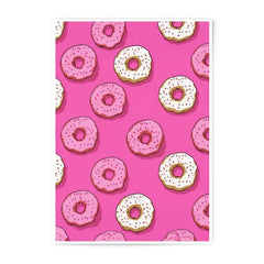 Donut Photographic Print, Pink Foodie Wall Art, Sweet Treat Decor, Kitchen Art Print, Cute Donut Illustration, Confectionery Art - Tawshia