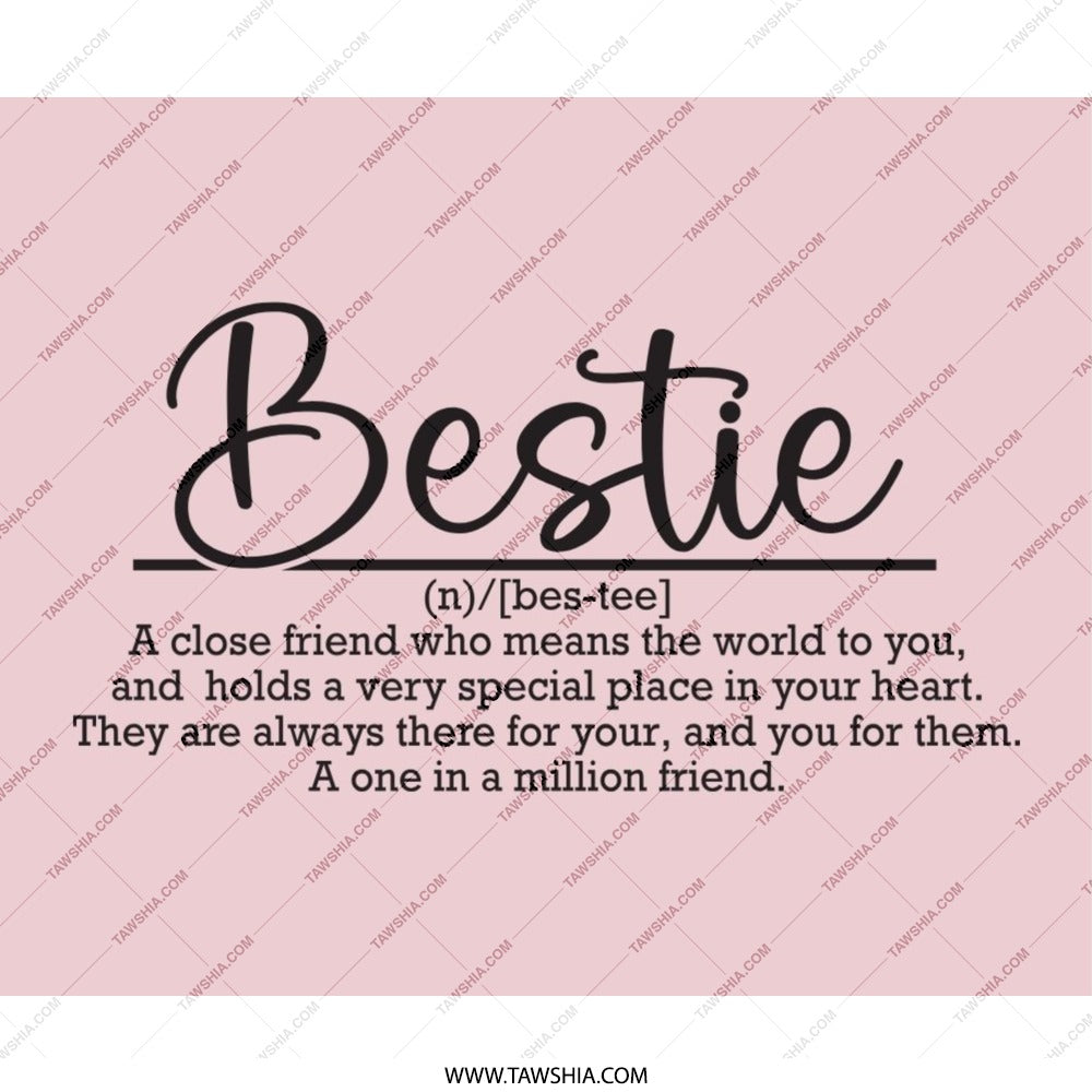 Bestie Mouse Pad, Gift for Best Friend, Friendship Definition, Cute Office Decor, Best Friend Gift Idea, Unique Gift for Friend - Tawshia