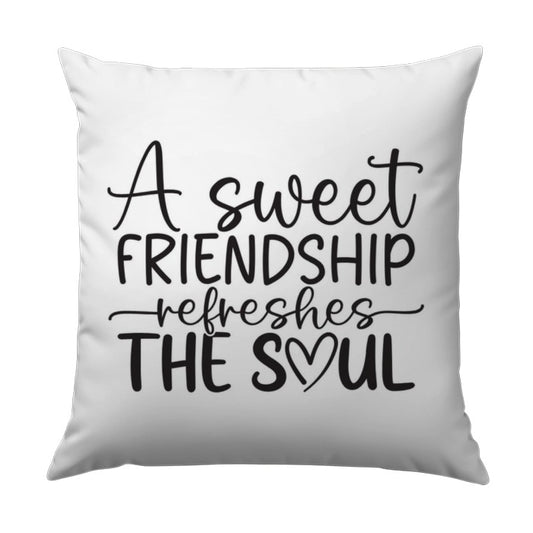 Friendship Pillow, Sweet Friendship Refreshes the Soul, Heart Decor Pillow, Best Friend Gift, Encouragement Gift, Throw Pillow, Accent - Tawshia