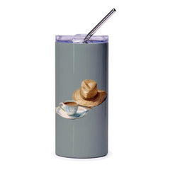 Coffee Tumbler, Straw Hat Tumbler, Beverage Tumbler, Coffee Cup Tumbler, Elegant Tumbler, Custom Tumbler, Drinkware Tumbler, Unique Tumbler - Tawshia