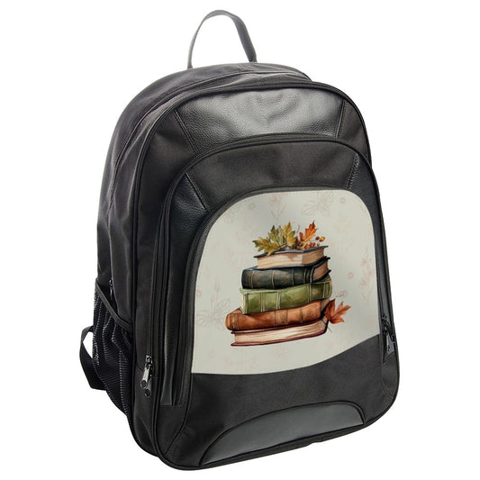 Autumn Books BackPack, Fall Leaves Books Print Bag, Reader BackPack, Book Lover Gift, School BackPack, Literary BackPack, Stylish BackPack - Tawshia
