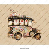 Vintage Bus Mouse Pad, Retro Vehicle Design, Patchwork Car Art, Unique Desk Accessory, Travel Theme Mouse Pad - Tawshia