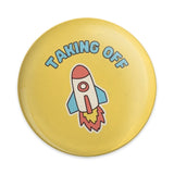 Taking Off Rocket Pinback Button, Space Adventure Button, Launch Button, Cool Badge, Party Favor, Trendy Accessories - Tawshia