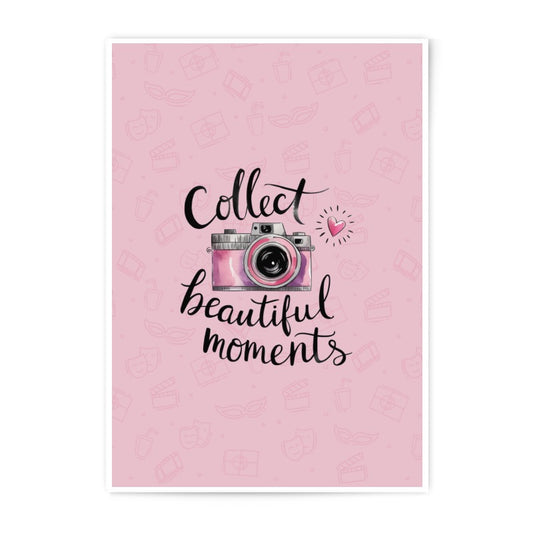 Collect Beautiful Moments Photographic Prints, Pink Camera Art, Inspirational Decor, Home Decor, Gift Idea - Tawshia