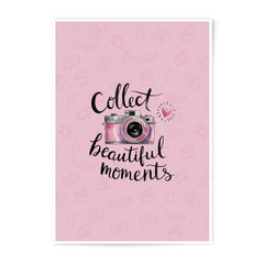Collect Beautiful Moments Photographic Prints, Pink Camera Art, Inspirational Decor, Home Decor, Gift Idea - Tawshia