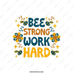 Bee Strong Work Hard Pillow, Motivational Pillow, Inspirational Pillow, Bee Lover Gift, Positive Affirmation Pillow, Pillow Decor - Tawshia