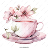 Floral Tea Cup Mug, Watercolor Flower Mug, Pink Tea Cup Coffee Mug, Artistic Drinkware, Elegant Mug, Gift Idea, Tea Lover Gift, Unique Mug - Tawshia