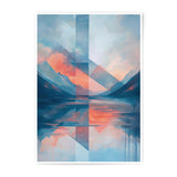 Geometric Mountain Photographic Print, Lake Reflection Art, Abstract Landscape Photo, Modern Wall Decor, Serene Artwork - Tawshia