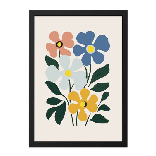 Modern Flower Wall Art, Floral Print, Botanical Art, Abstract Flowers, Colorful Flower Art, Home Decor, Minimalist Wall Decor - Tawshia